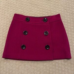 Express Elegant Double-Breasted Red Skirt